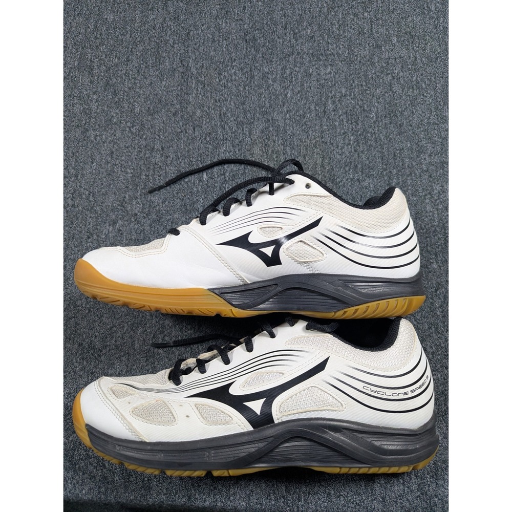 Mizuno Cyclone Speed 3 Womens Volleyball Shoes White Black Gum Sole Indoor Court - Picture 2 of 10